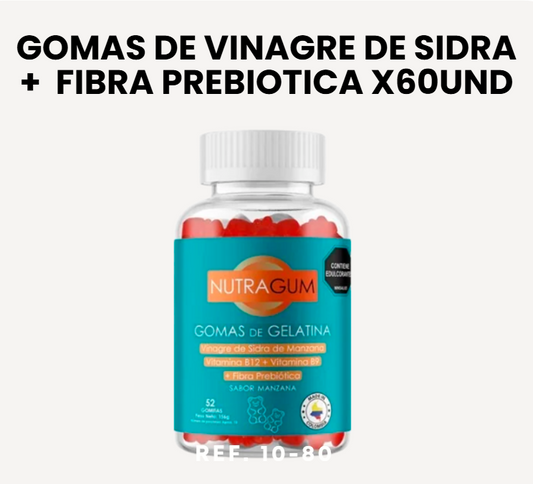 GOMAS DE VINAGRE DE SIDRA +  FIBRA PREBIOTICA X60UND
