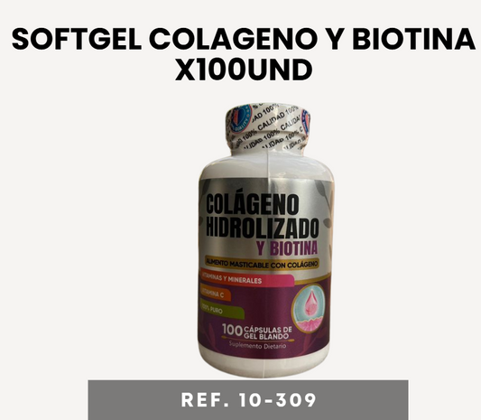 SOFTGEL COLAGENO HIDROLIZADO + BIOTINA X100UND
