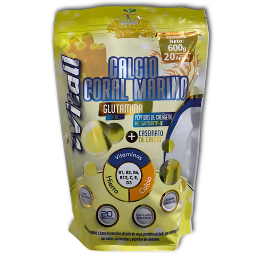 POLVO BOLSA CALCIO CORAL MARINO+ GLUTAMINA X600GR