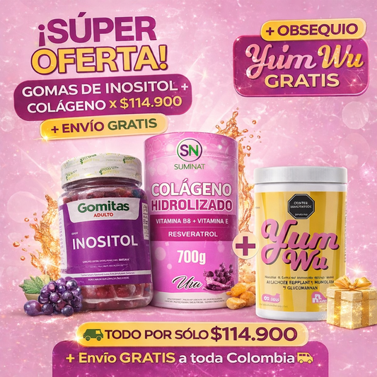 Combo Rejuvenecedor (Colageno Hidrolizado, Yumwu y Inositol)