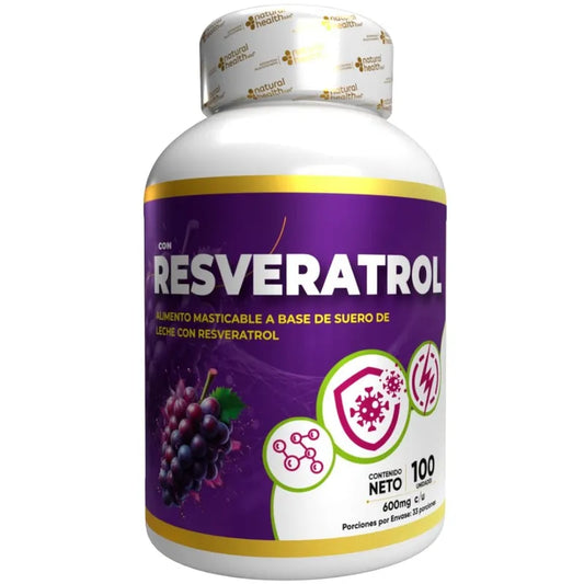 MASTICABLE DE RESVERATROL X100 UND NATURAL HEALTS